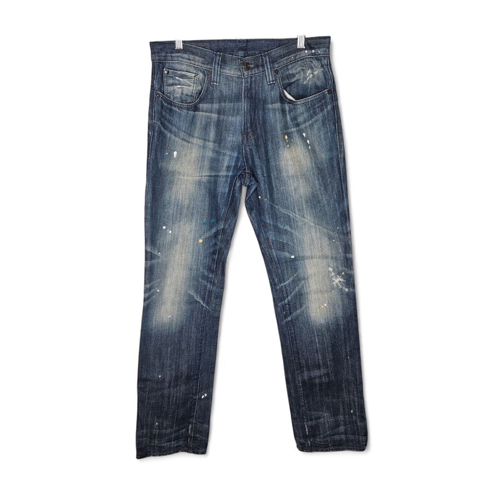 Ralph Lauren Denim Supply Slouch Jeans 31x32 Distressed Paint Splatter
